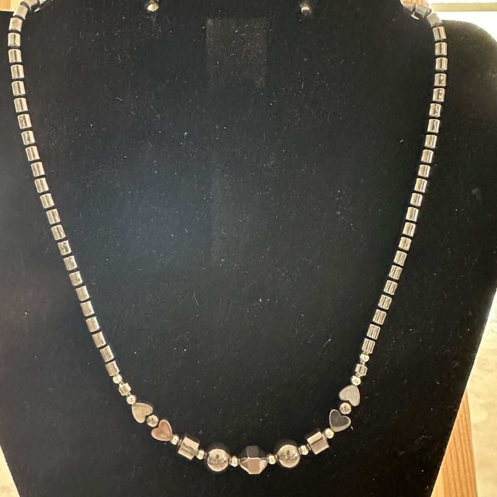 Charcoal gray stone Necklace